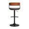 Armen Living Larisa Adjustable Walnut Wood Bar Stool in Black Faux Leather with Black Metal LCLABAWABLK - alternate 7